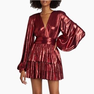 Bronx and Banco Red Bedouin Metallic Mini Dress NWT